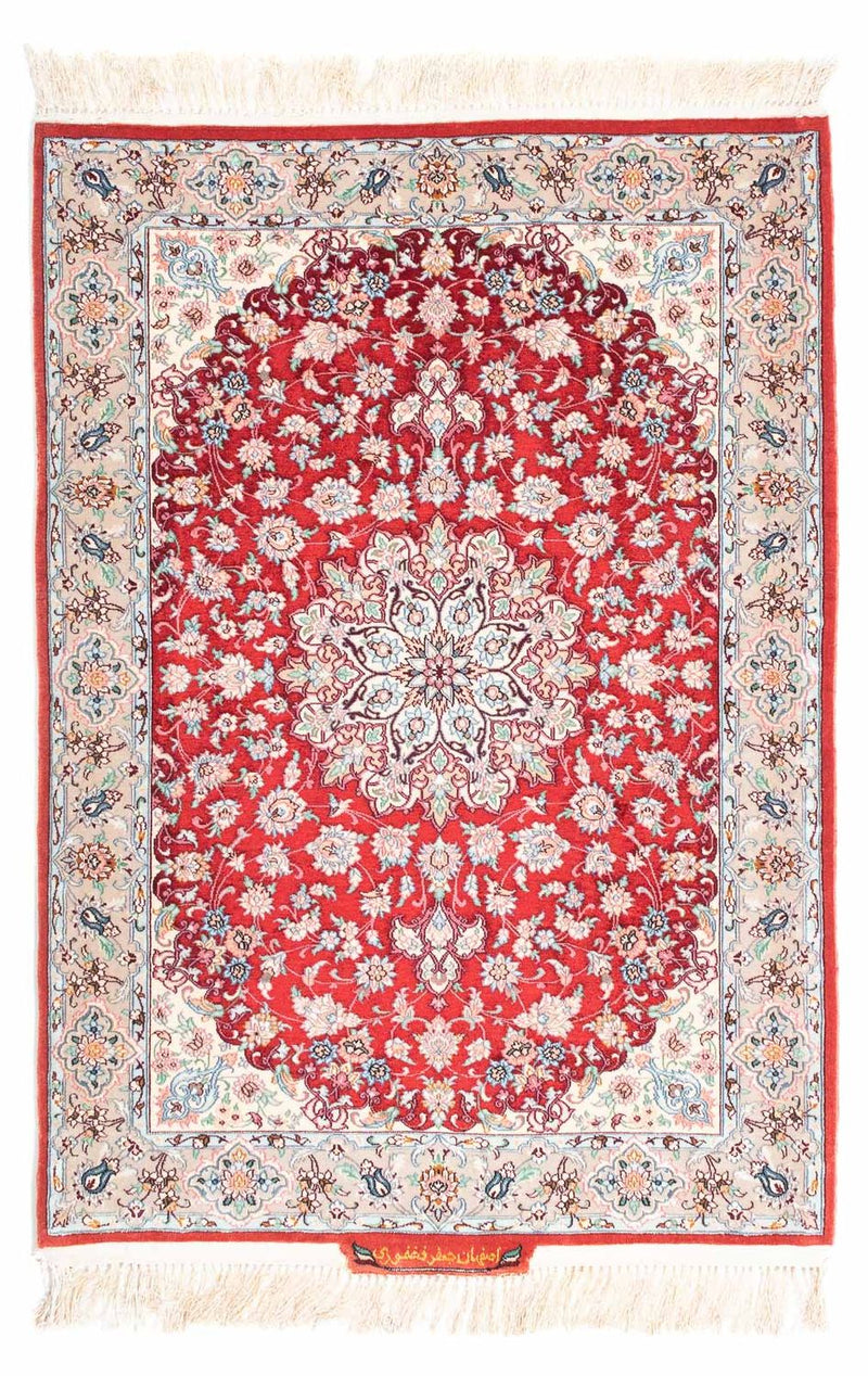 Tappeto Persero - Isfahan - Premio - 119 x 84 cm - rosso