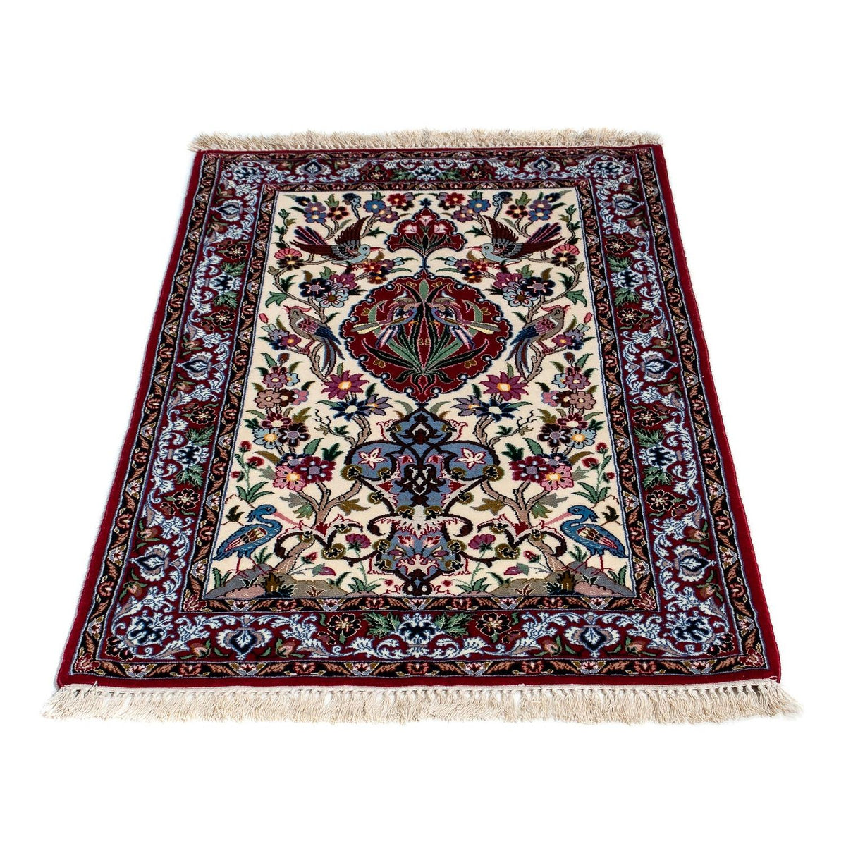 Tappeto Persero - Isfahan - Premio - 105 x 67 cm - rosso scuro