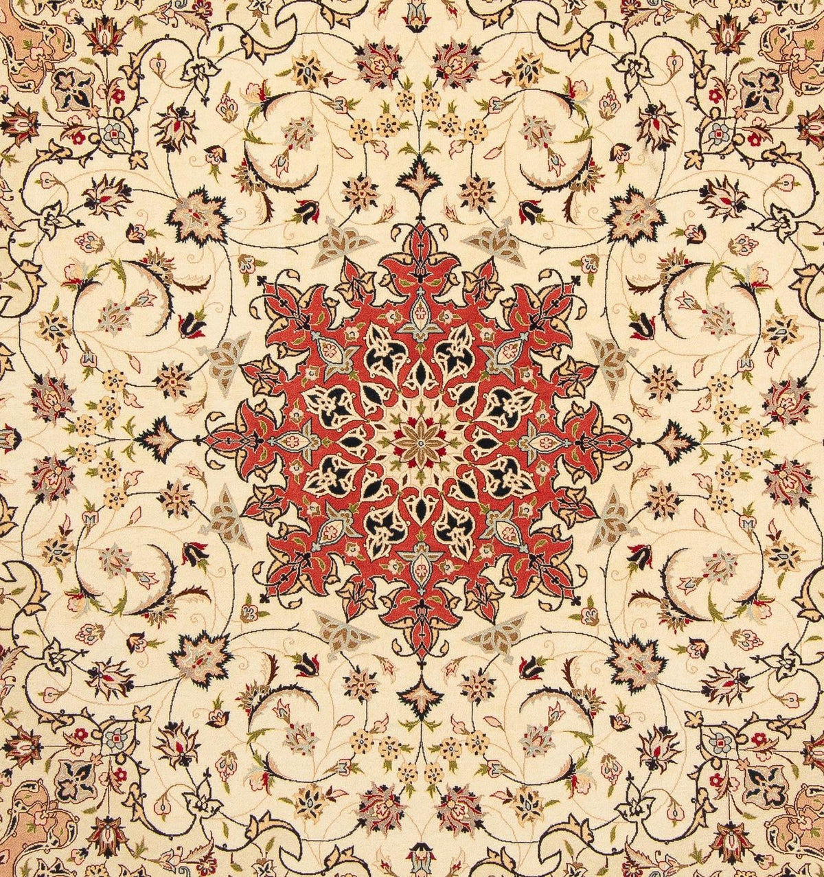Tappeto Persero - Tabriz - Reale quadrato - 209 x 208 cm - beige