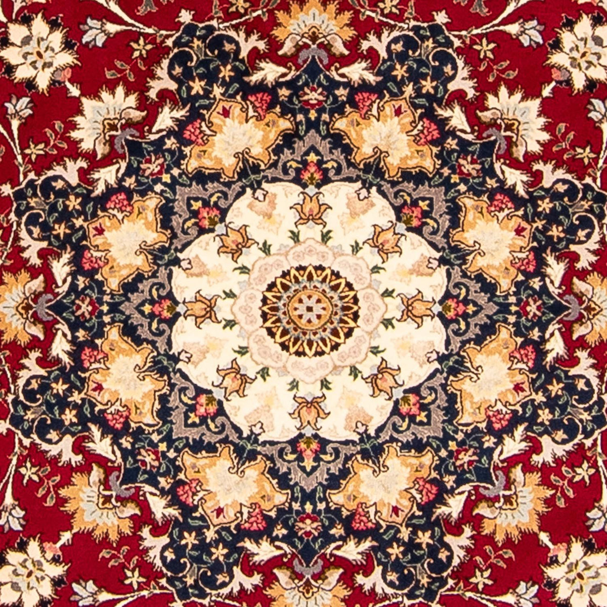 Tappeto Persero - Tabriz - Reale rotondo - 250 x 250 cm - rosso scuro
