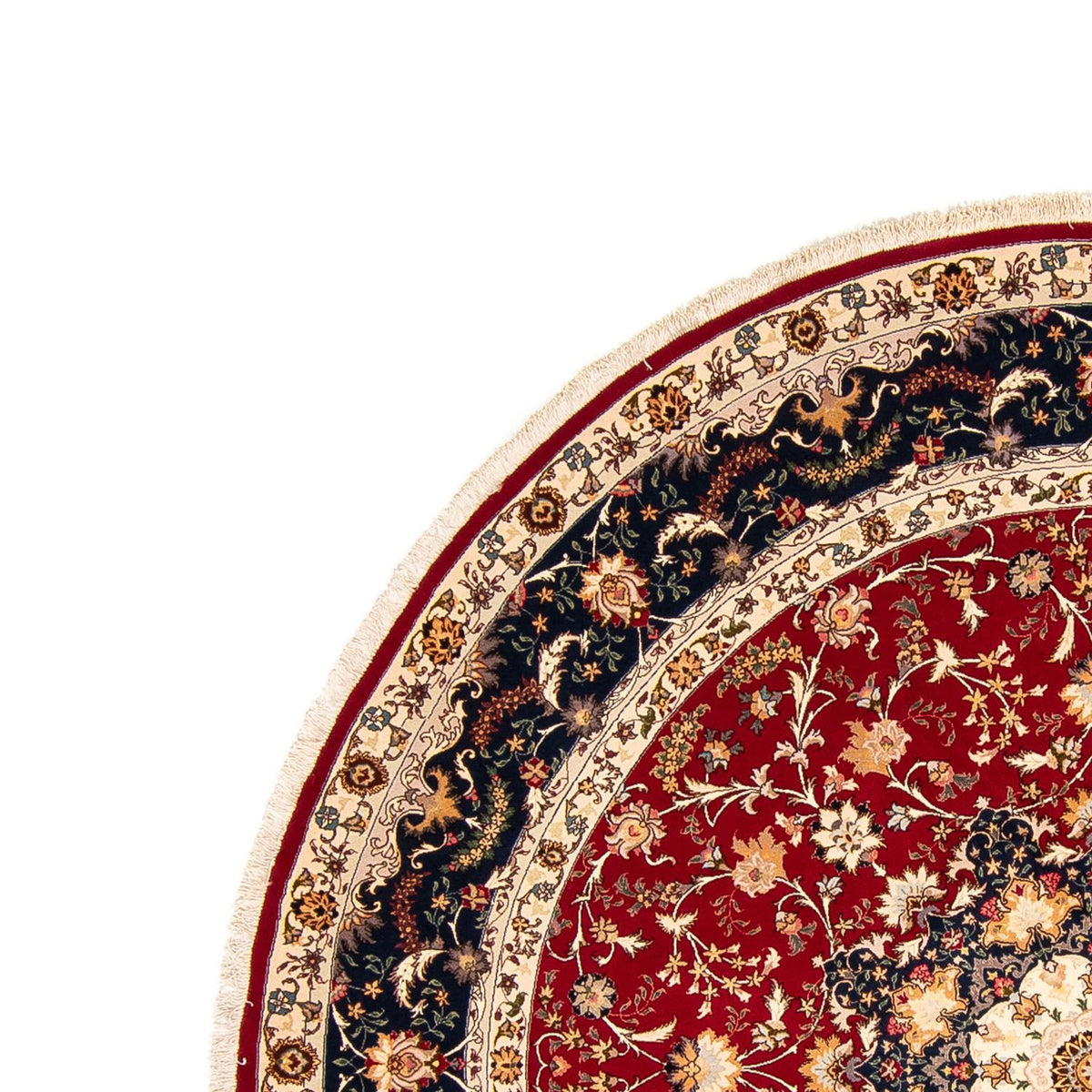 Tappeto Persero - Tabriz - Reale rotondo - 250 x 250 cm - rosso scuro