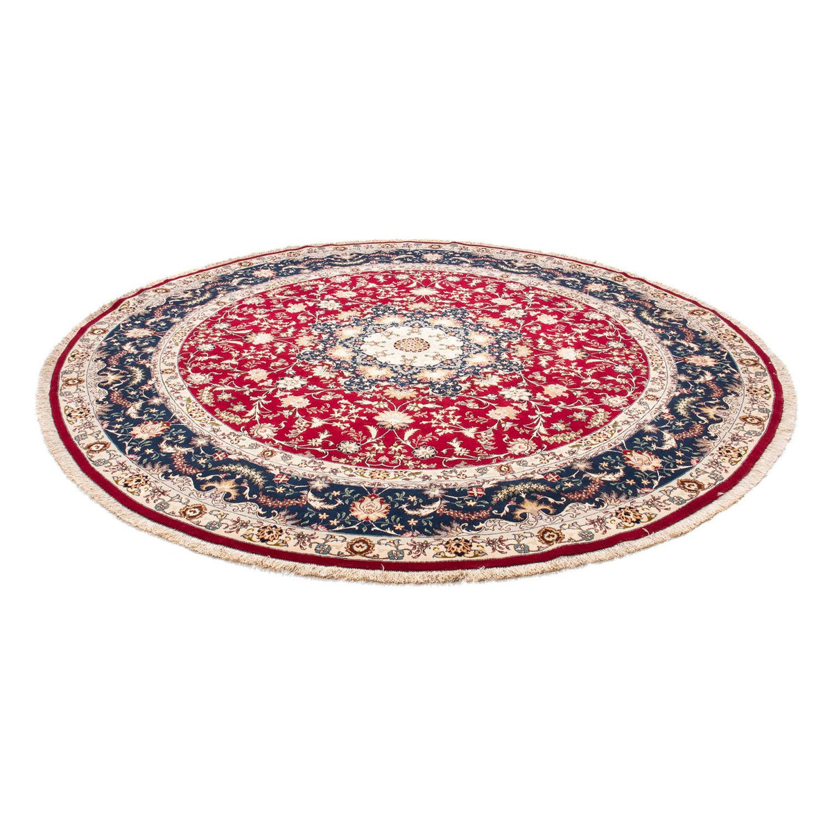 Tappeto Persero - Tabriz - Reale rotondo - 250 x 250 cm - rosso scuro