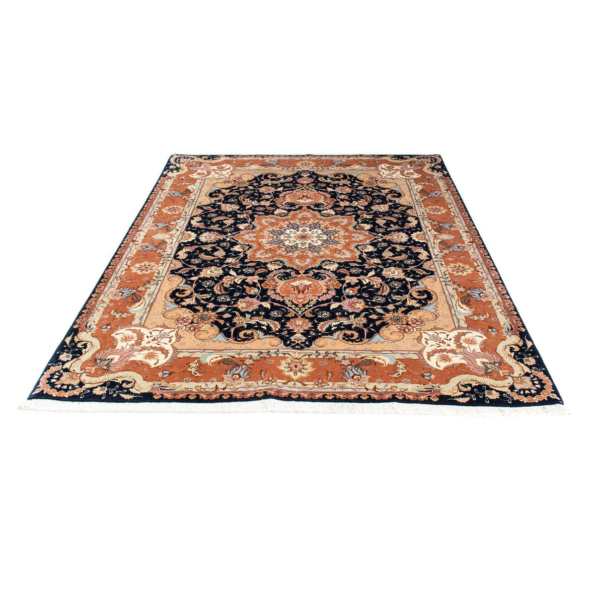 Tappeto Persero - Tabriz - Reale - 200 x 155 cm - blu scuro