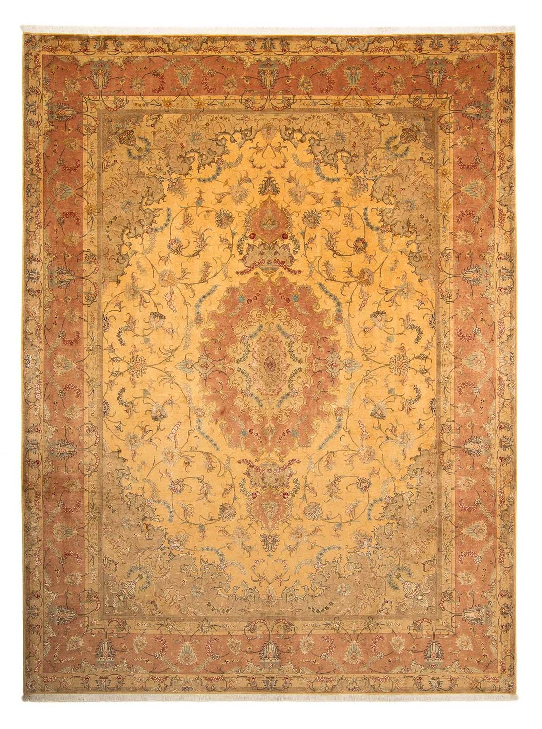 Tappeto Persero - Tabriz - Reale - 398 x 306 cm - oro