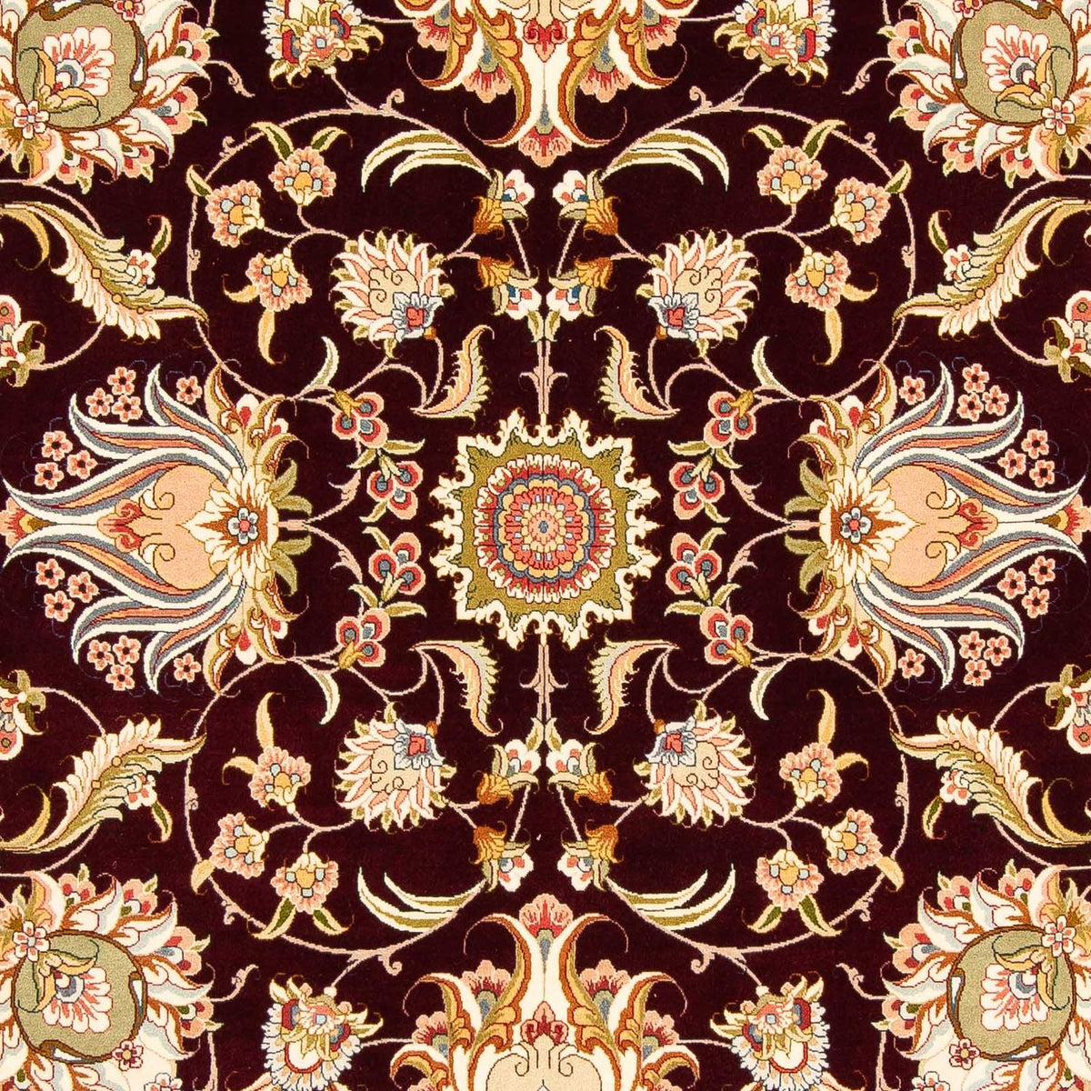 Tappeto Persero - Tabriz - Reale - 314 x 203 cm - rosso scuro