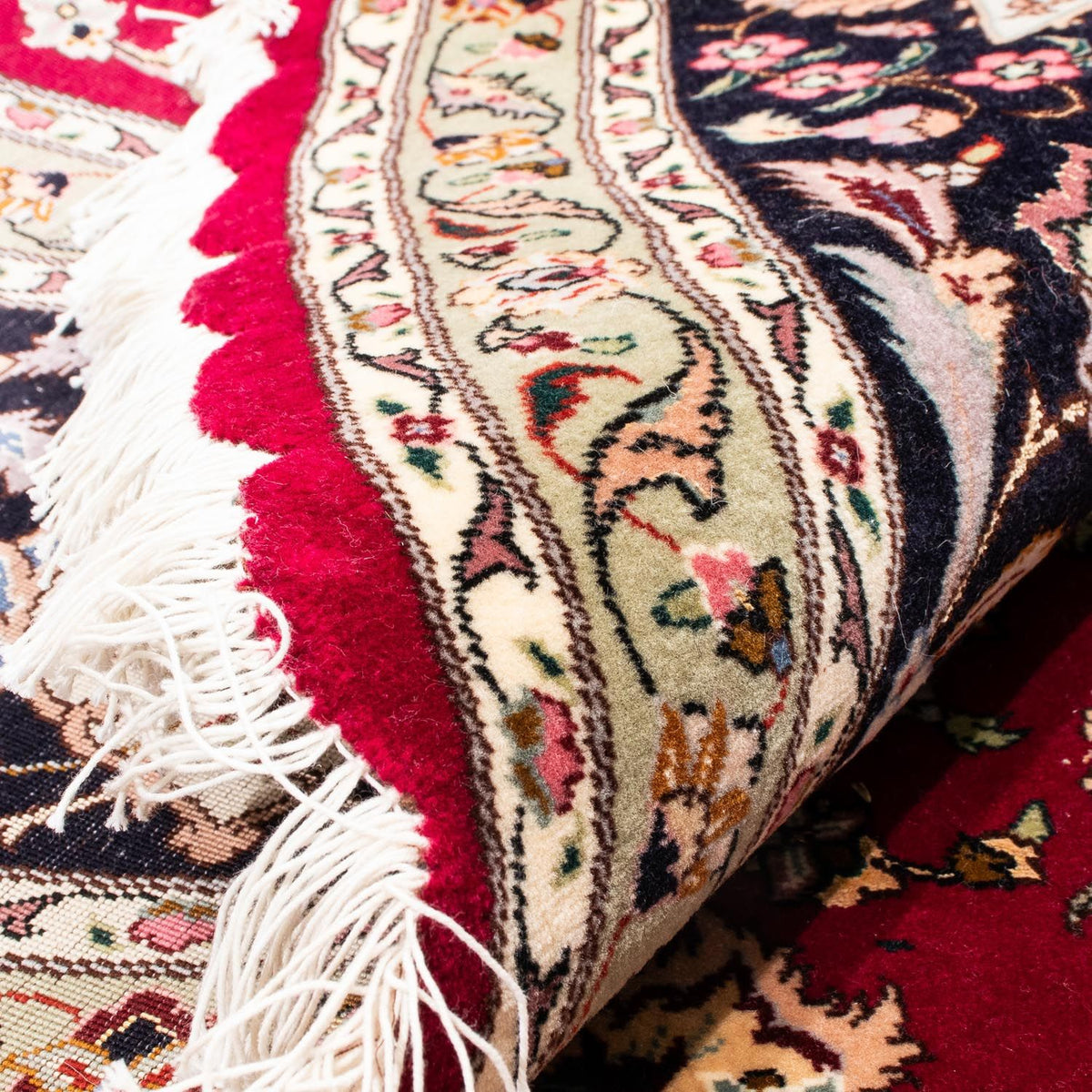 Tappeto Persero - Tabriz - Reale rotondo - 245 x 245 cm - rosso scuro