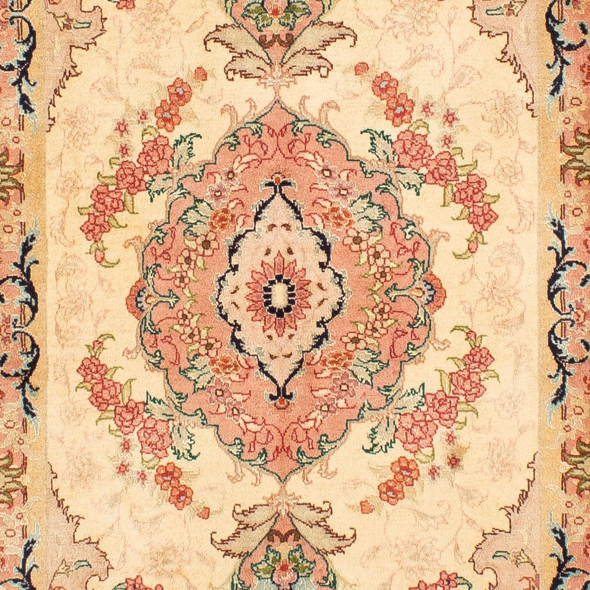 Tappeto corsia Tappeto Persero - Tabriz - Reale - 295 x 78 cm - marrone chiaro