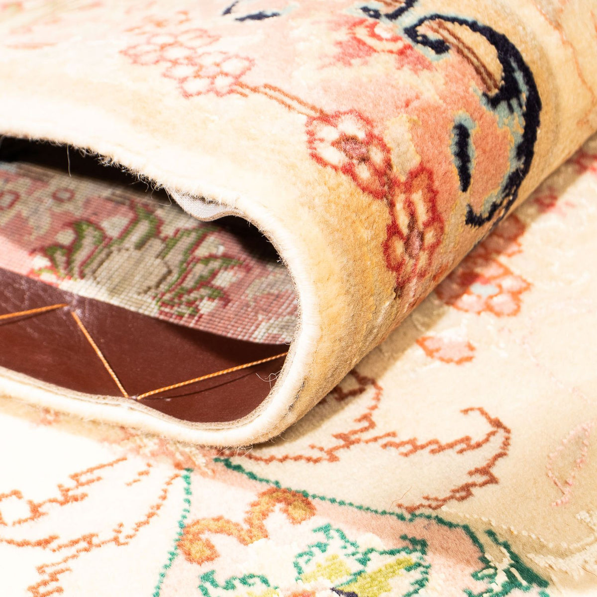 Tappeto corsia Tappeto Persero - Tabriz - Reale - 295 x 78 cm - marrone chiaro