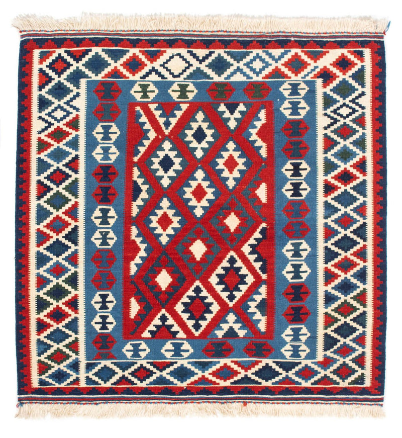 Tappeto Kelim - Orientale quadrato  - 104 x 103 cm - rosso scuro