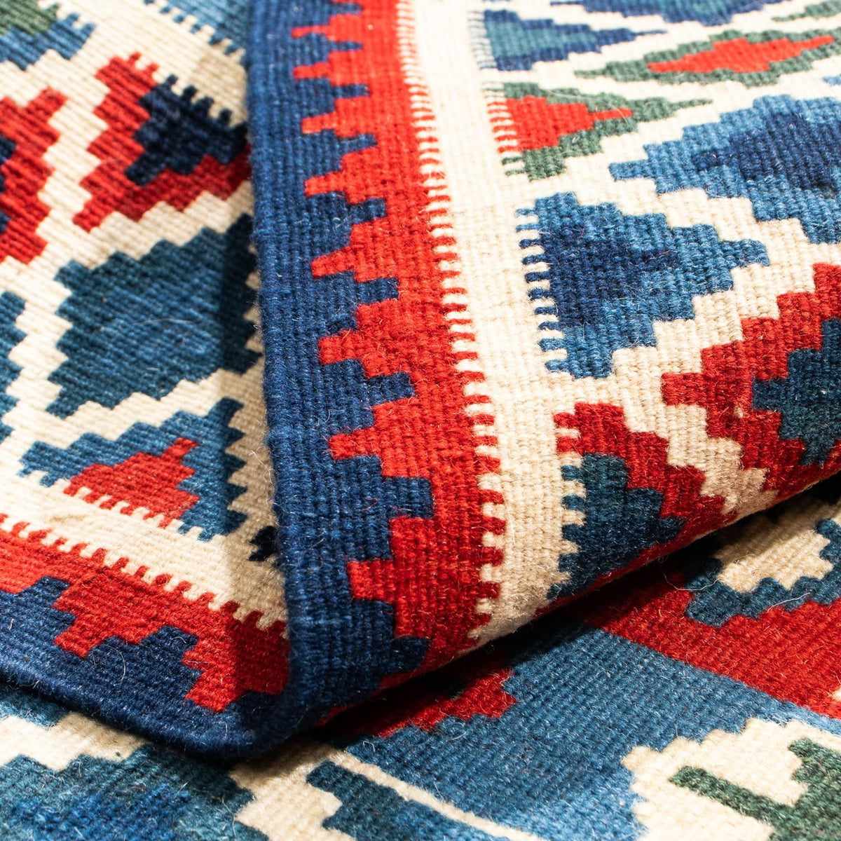 Tappeto Kelim - Orientale quadrato  - 104 x 103 cm - rosso scuro