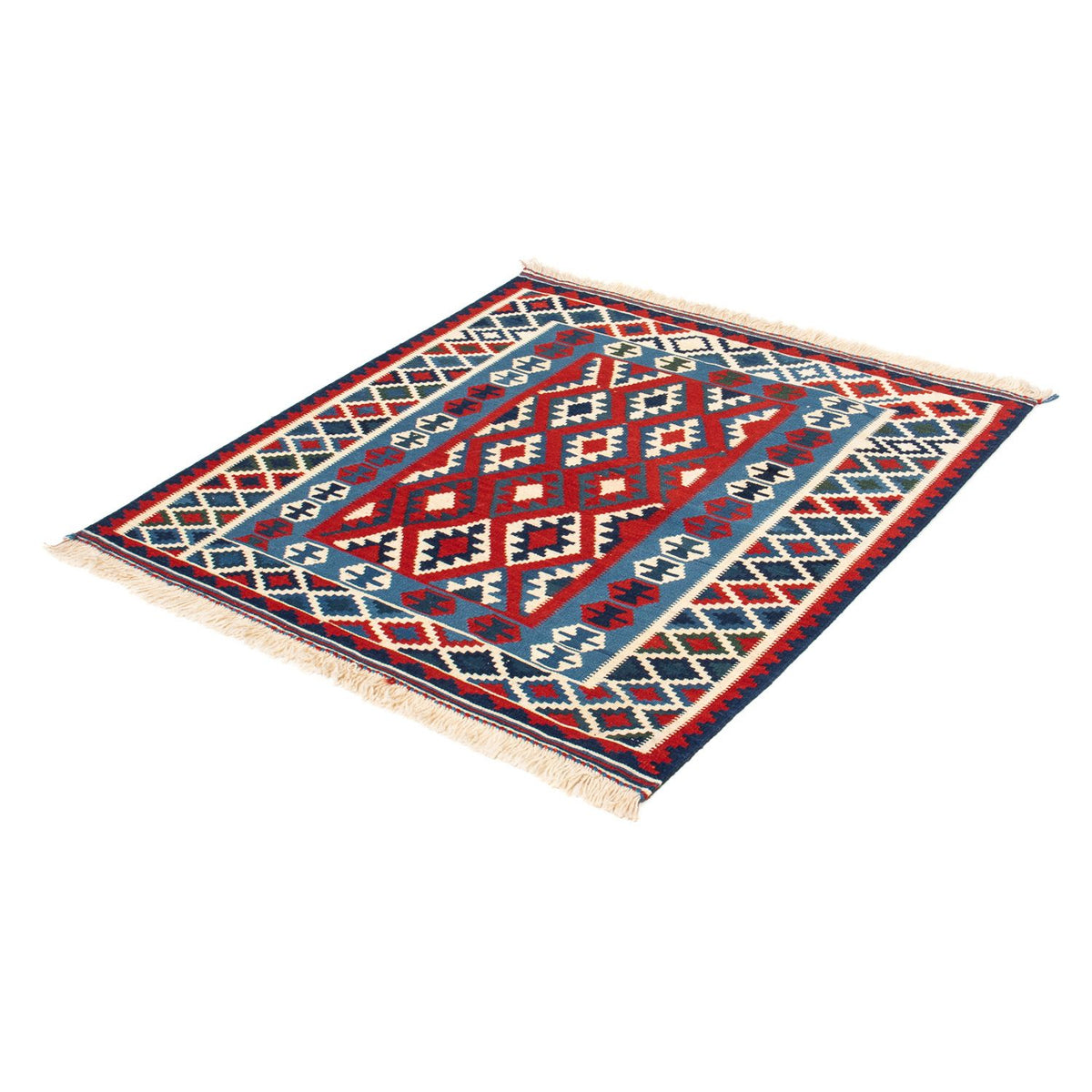 Tappeto Kelim - Orientale quadrato  - 104 x 103 cm - rosso scuro