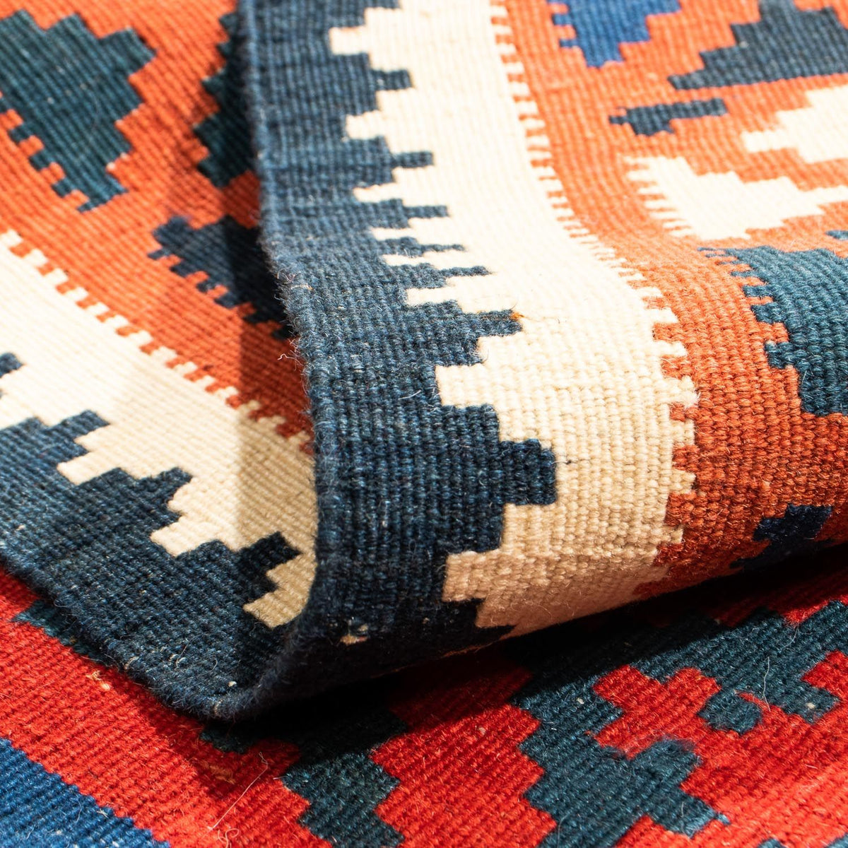 Tappeto Kelim - Orientale quadrato  - 104 x 102 cm - rosso scuro