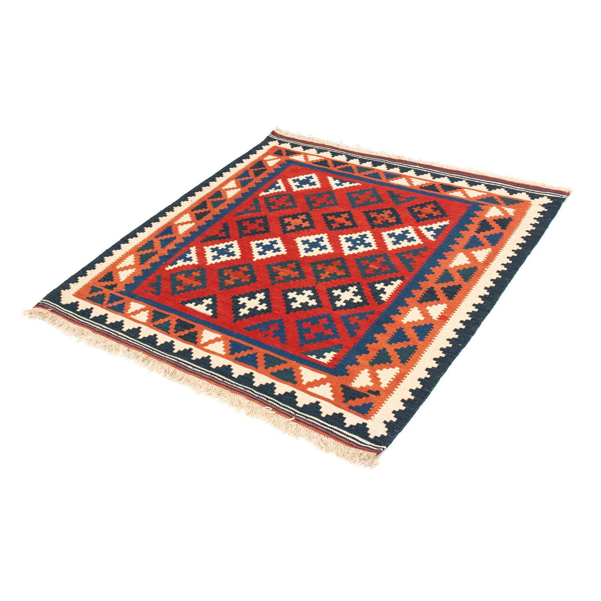Tappeto Kelim - Orientale quadrato  - 104 x 102 cm - rosso scuro