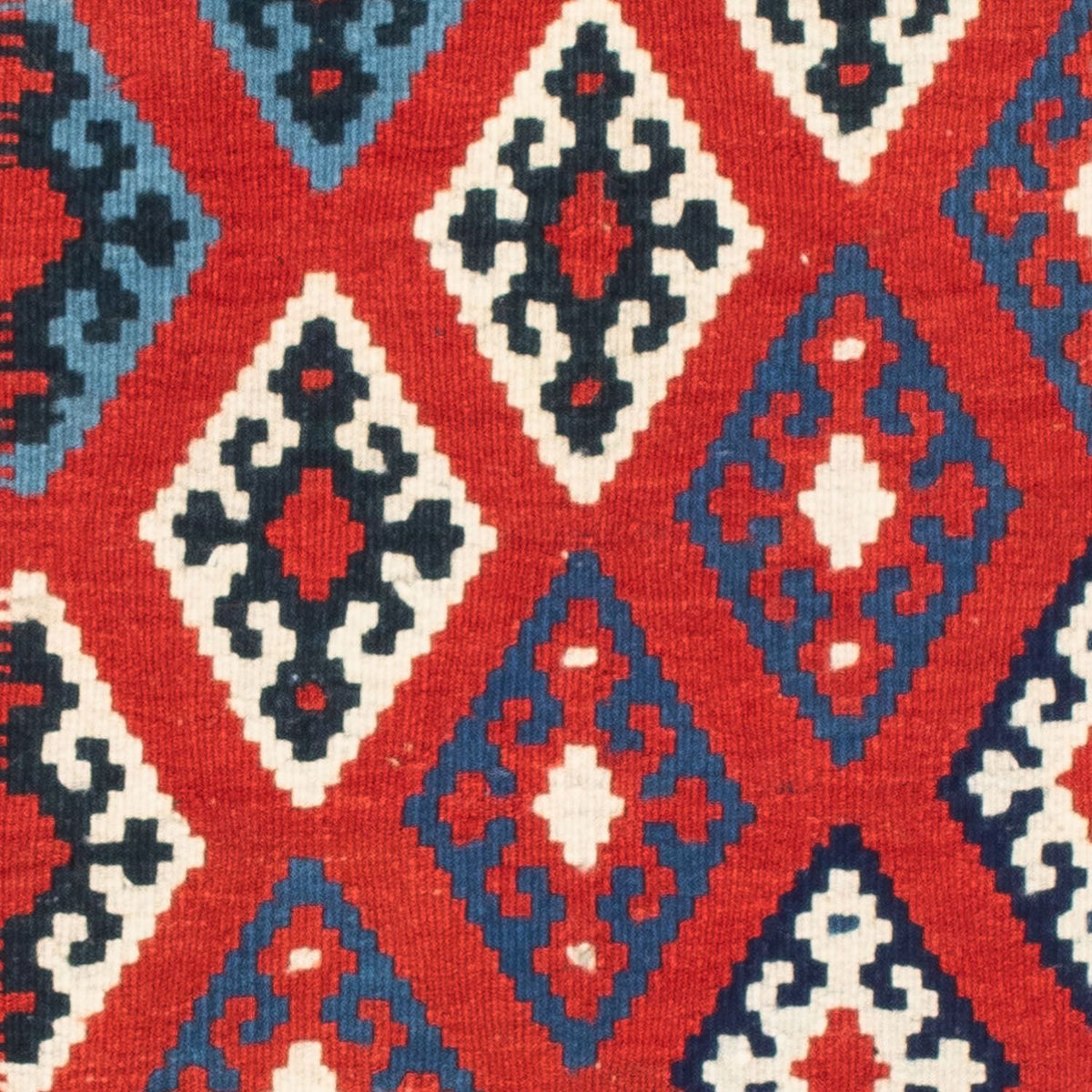 Tappeto Kelim - Orientale quadrato  - 103 x 95 cm - rosso scuro
