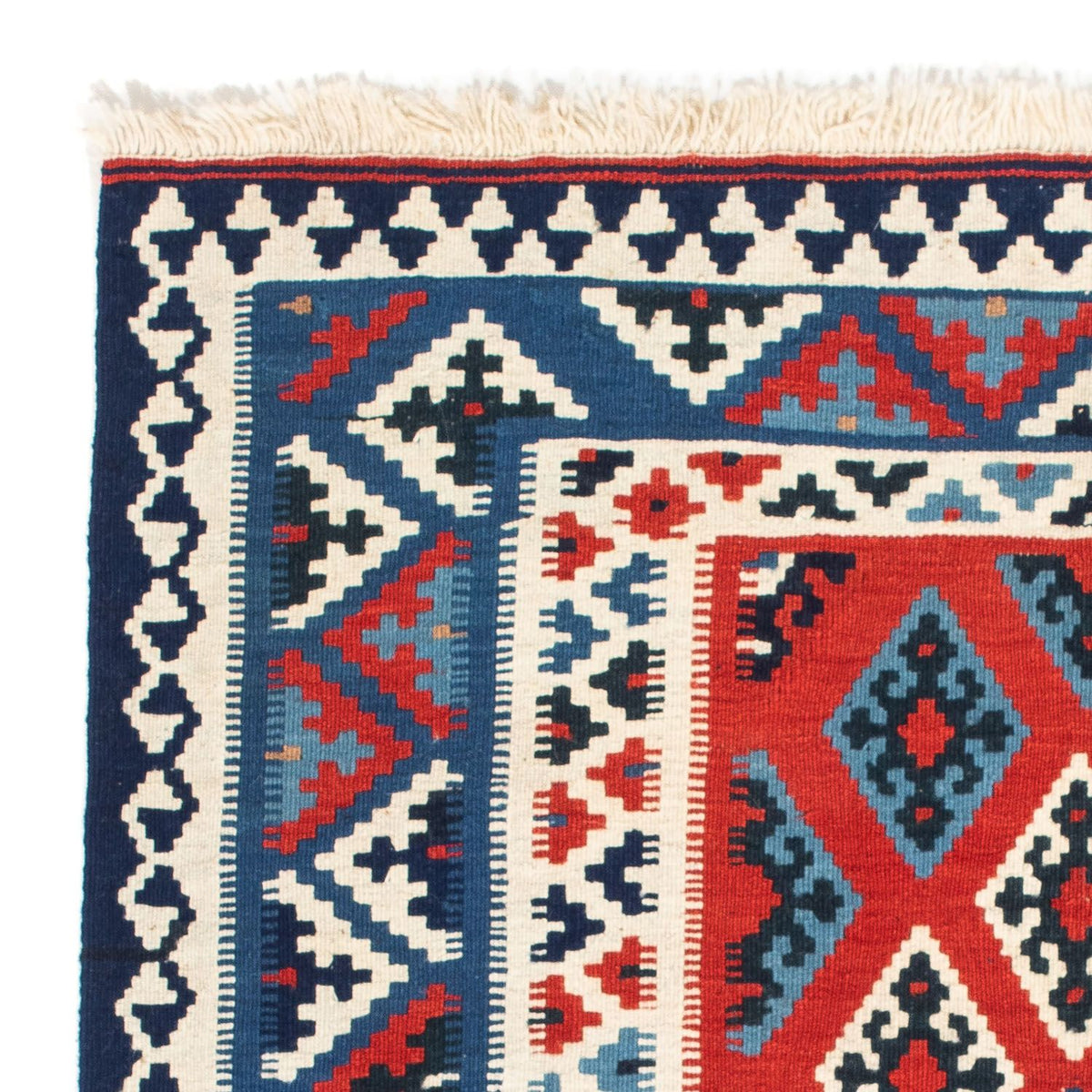 Tappeto Kelim - Orientale quadrato  - 103 x 95 cm - rosso scuro