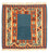 Tappeto Kelim - Orientale quadrato - 102 x 102 cm - blu scuro