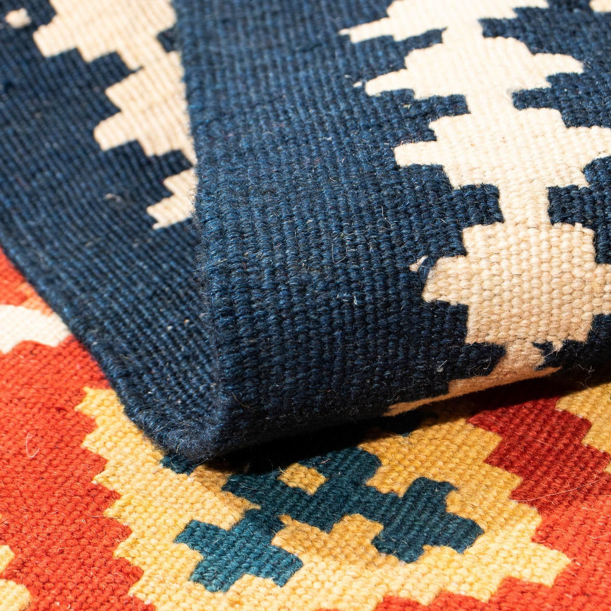 Tappeto Kelim - Orientale quadrato  - 105 x 103 cm - rosso scuro