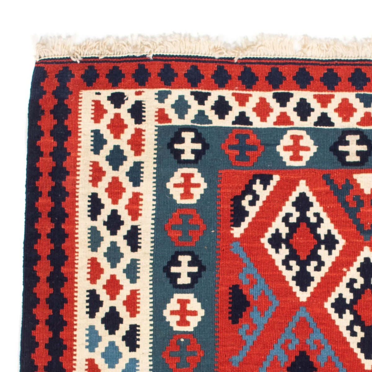 Tappeto Kelim - Orientale quadrato  - 104 x 103 cm - rosso scuro