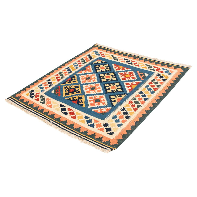 Tappeto Kelim - Orientale quadrato  - 106 x 102 cm - blu scuro