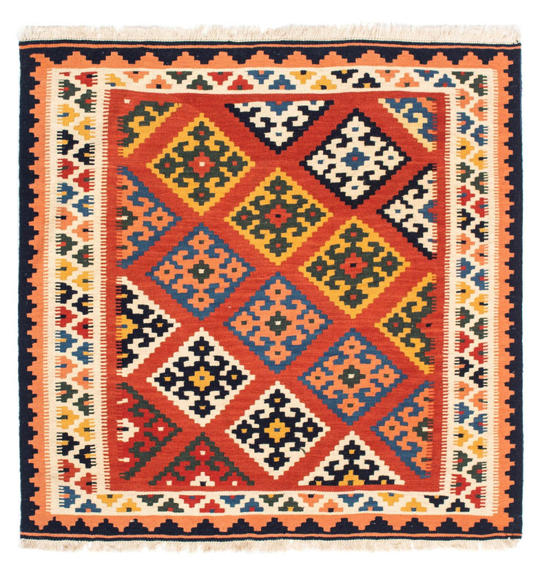 Tappeto Kelim - Orientale quadrato  - 106 x 104 cm - rosso
