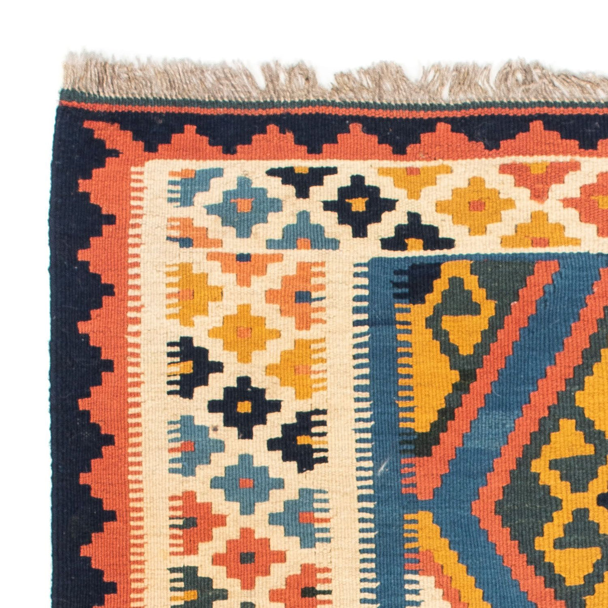 Tappeto Kelim - Orientale quadrato  - 103 x 100 cm - blu