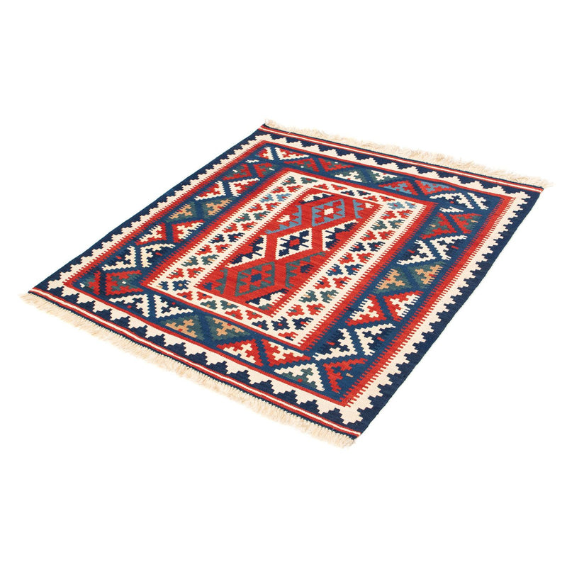 Tappeto Kelim - Orientale quadrato  - 98 x 93 cm - blu scuro