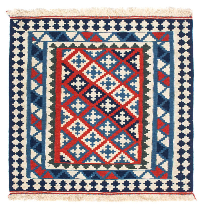 Tappeto Kelim - Orientale quadrato  - 103 x 100 cm - blu scuro