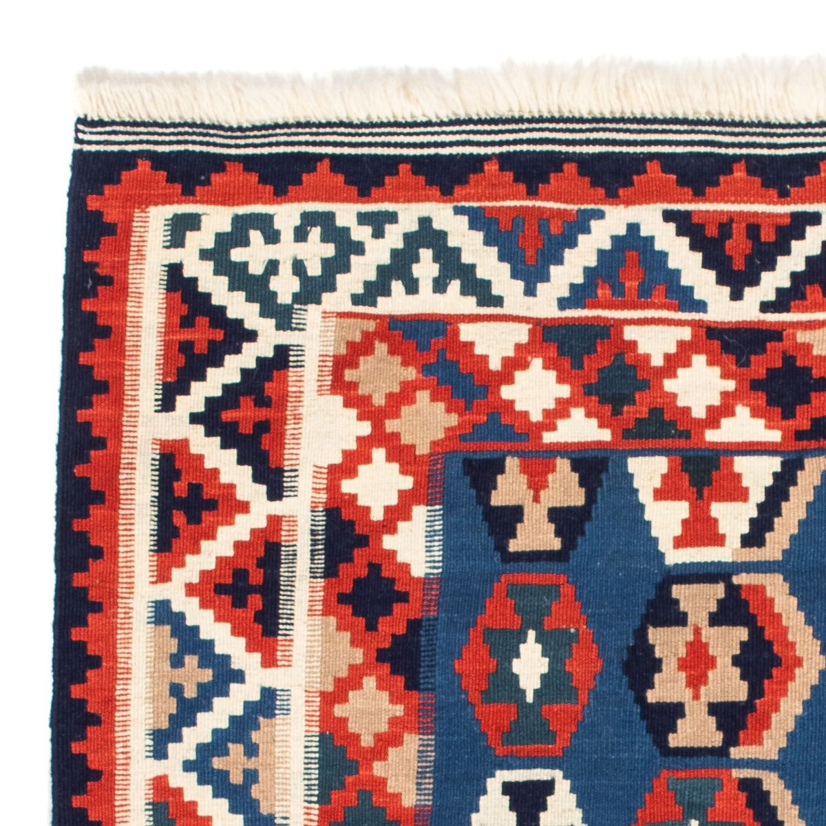 Tappeto Kelim - Orientale quadrato  - 105 x 105 cm - blu scuro