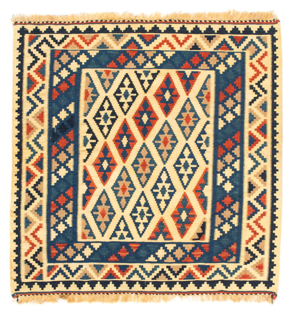 Tappeto Kelim - Orientale quadrato  - 100 x 100 cm - beige