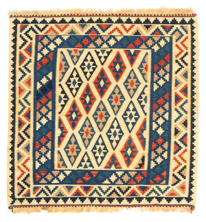 Tappeto Kelim - Orientale quadrato  - 100 x 100 cm - beige