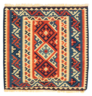 Tappeto Kelim - Orientale quadrato  - 104 x 101 cm - multicolore