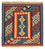 Tappeto Kelim - Orientale quadrato - 100 x 100 cm - blu scuro