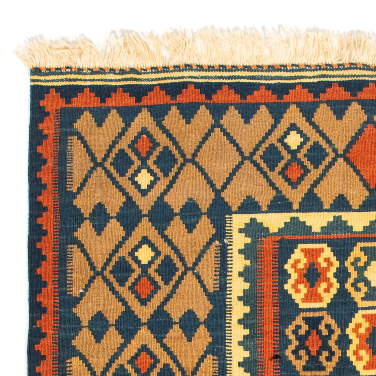 Tappeto Kelim - Orientale quadrato - 100 x 98 cm - blu scuro