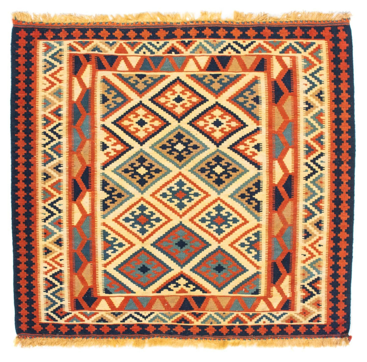 Tappeto Kelim - Orientale quadrato - 103 x 100 cm - beige