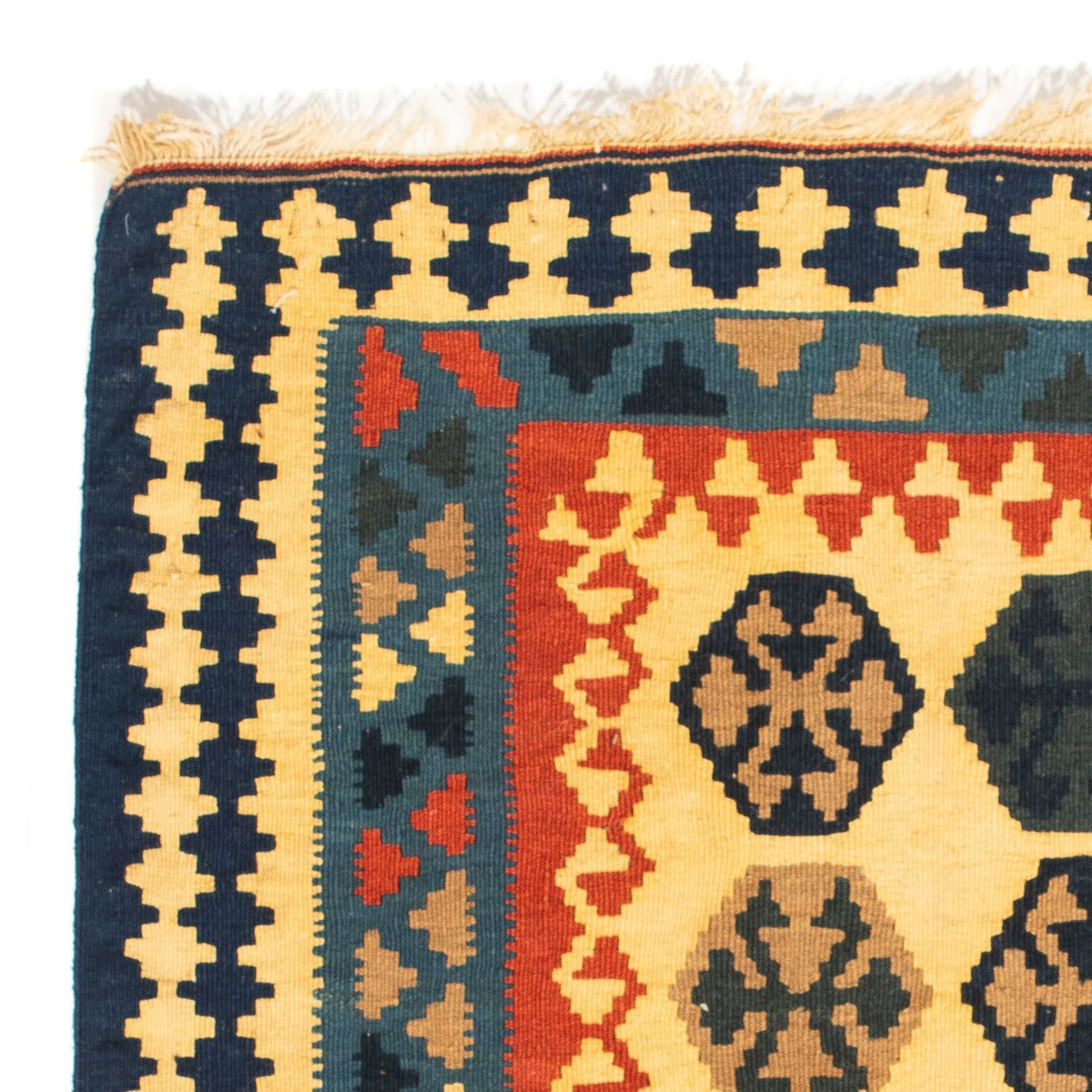 Tappeto Kelim - Orientale quadrato  - 103 x 100 cm - blu scuro