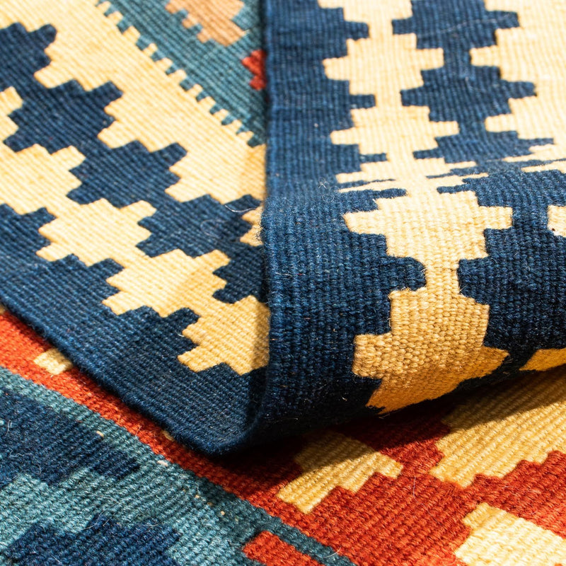 Tappeto Kelim - Orientale quadrato  - 103 x 100 cm - blu scuro