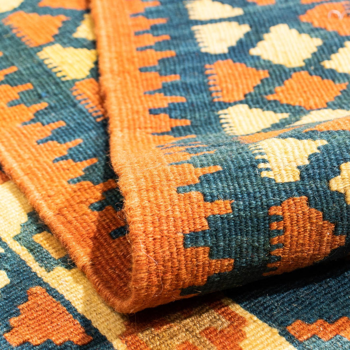 Tappeto Kelim - Orientale quadrato - 104 x 100 cm - blu scuro