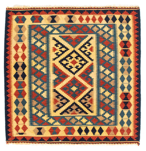 Tappeto Kelim - Orientale quadrato  - 100 x 100 cm - blu