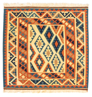 Tappeto Kelim - Orientale quadrato  - 101 x 99 cm - beige