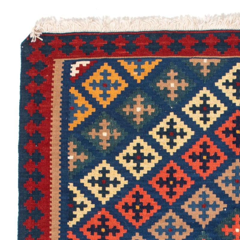 Tappeto Kelim - Orientale quadrato  - 108 x 100 cm - blu scuro