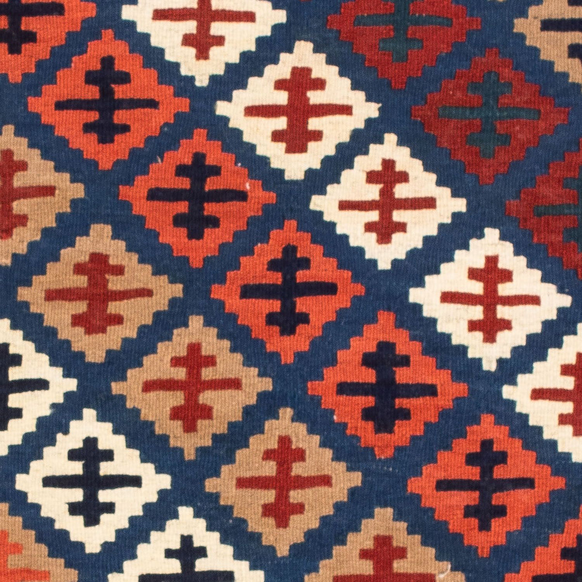 Tappeto Kelim - Orientale quadrato - 104 x 100 cm - blu scuro