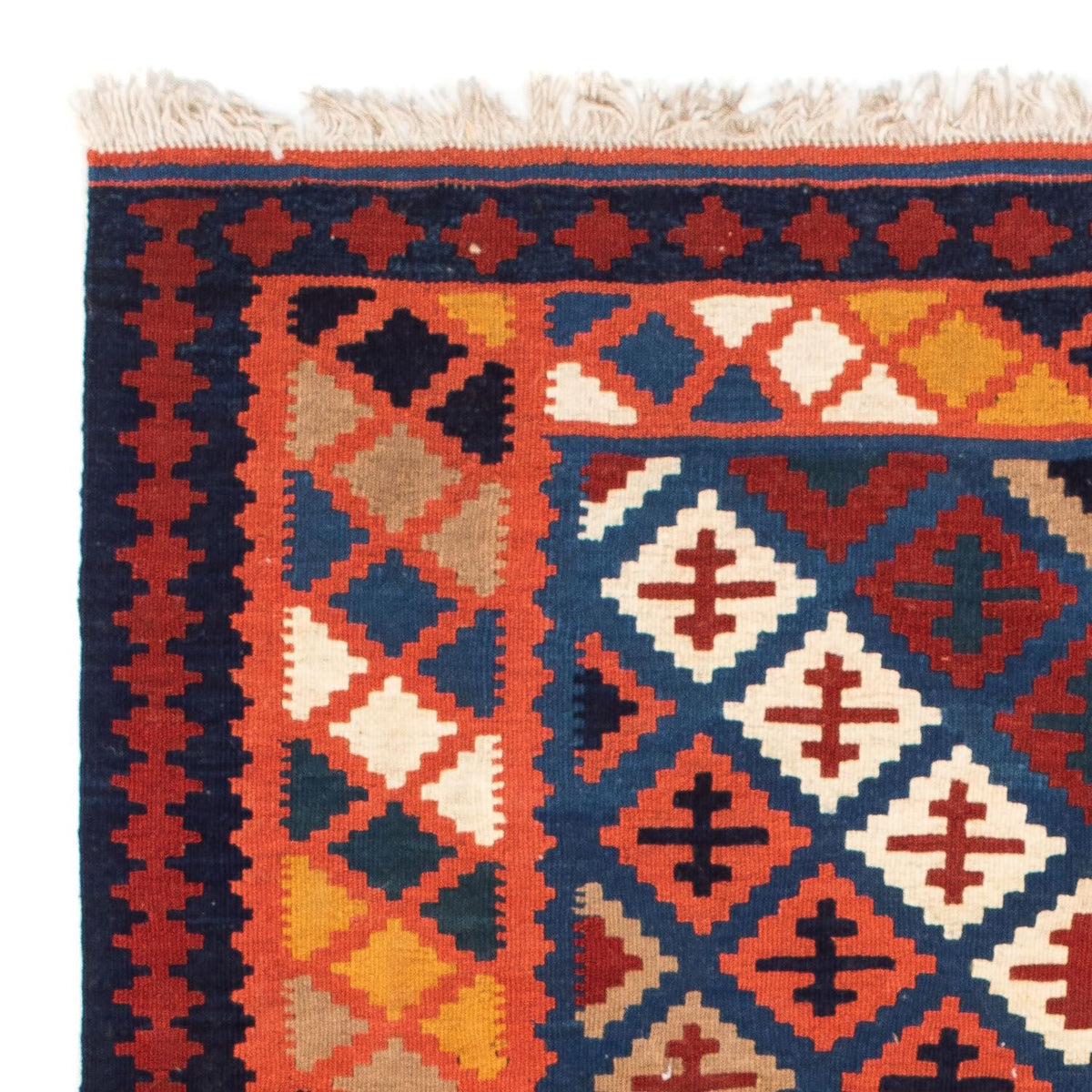 Tappeto Kelim - Orientale quadrato - 104 x 100 cm - blu scuro