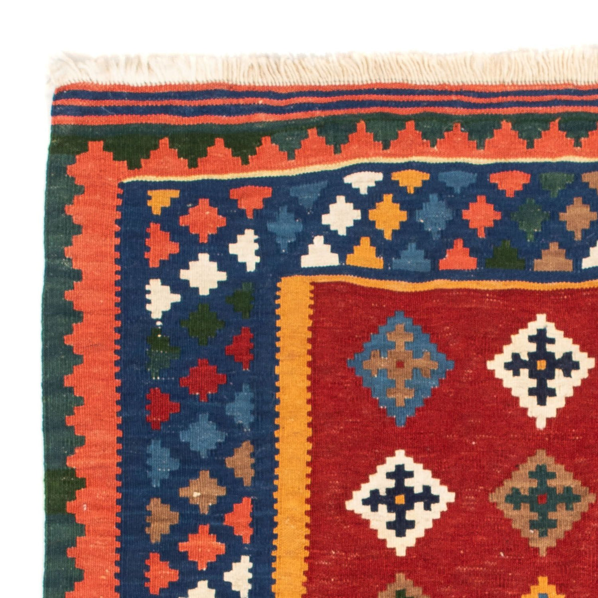 Tappeto Kelim - Orientale quadrato  - 104 x 101 cm - rosso scuro