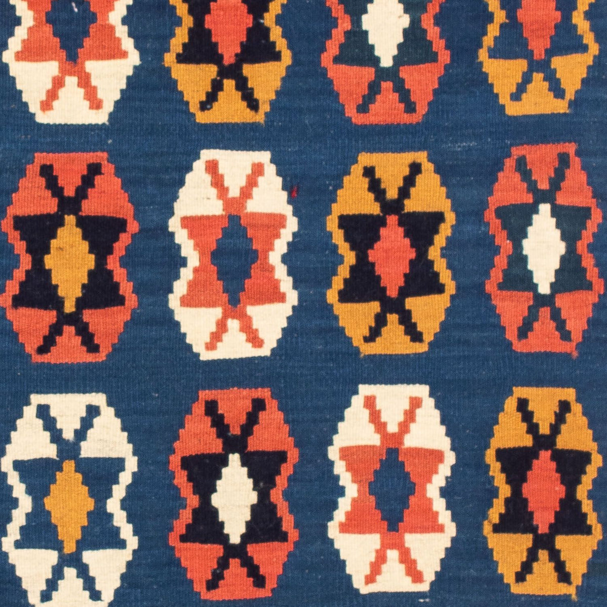 Tappeto Kelim - Orientale quadrato - 103 x 100 cm - blu scuro
