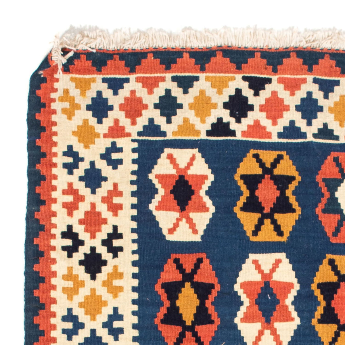 Tappeto Kelim - Orientale quadrato - 103 x 100 cm - blu scuro