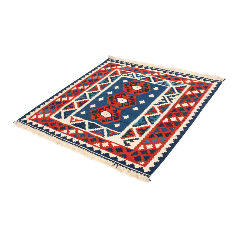 Tappeto Kelim - Orientale quadrato  - 105 x 104 cm - blu scuro