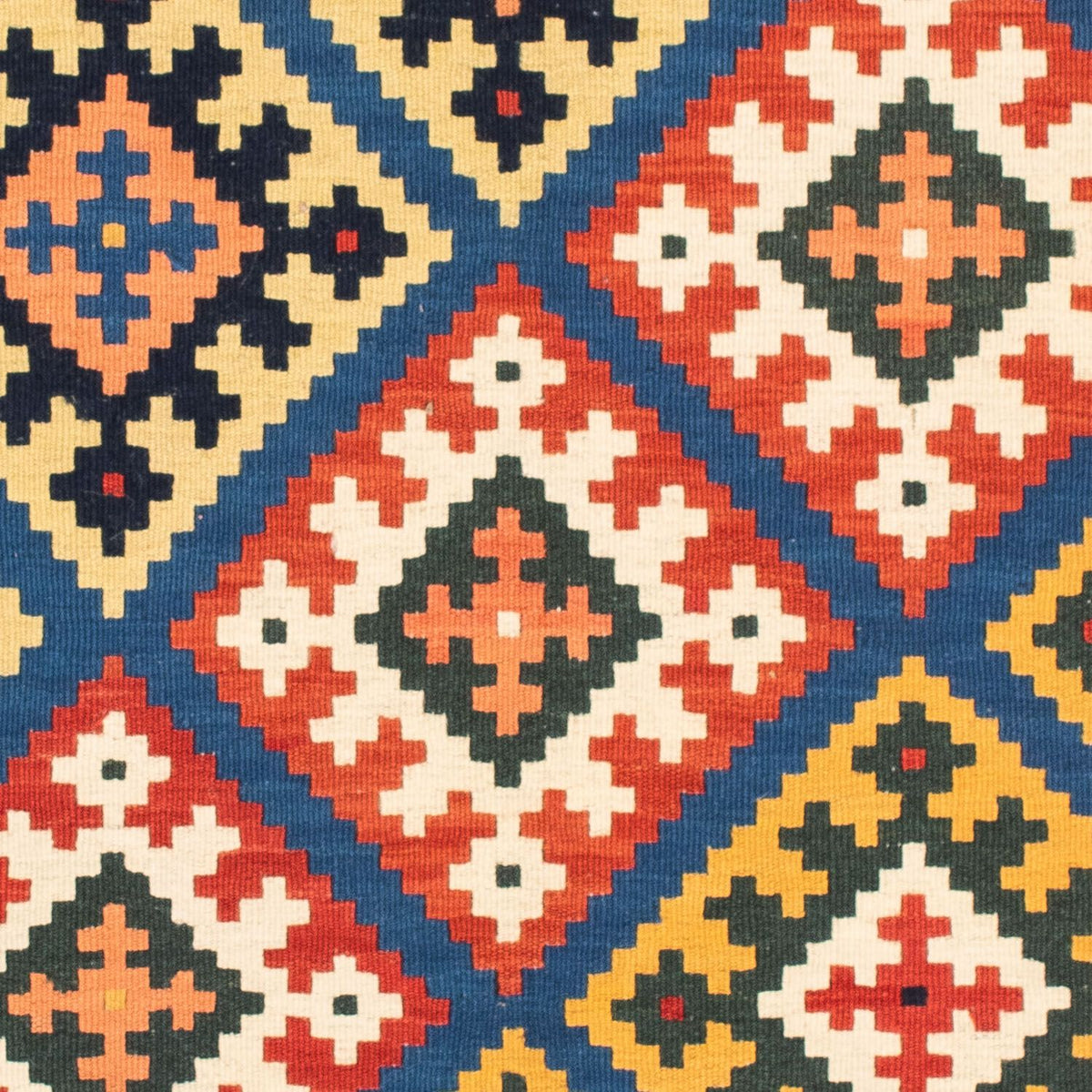 Tappeto Kelim - Orientale quadrato - 104 x 100 cm - blu scuro