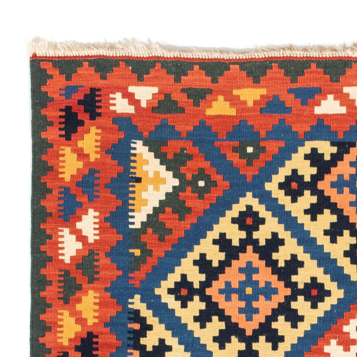 Tappeto Kelim - Orientale quadrato - 104 x 100 cm - blu scuro