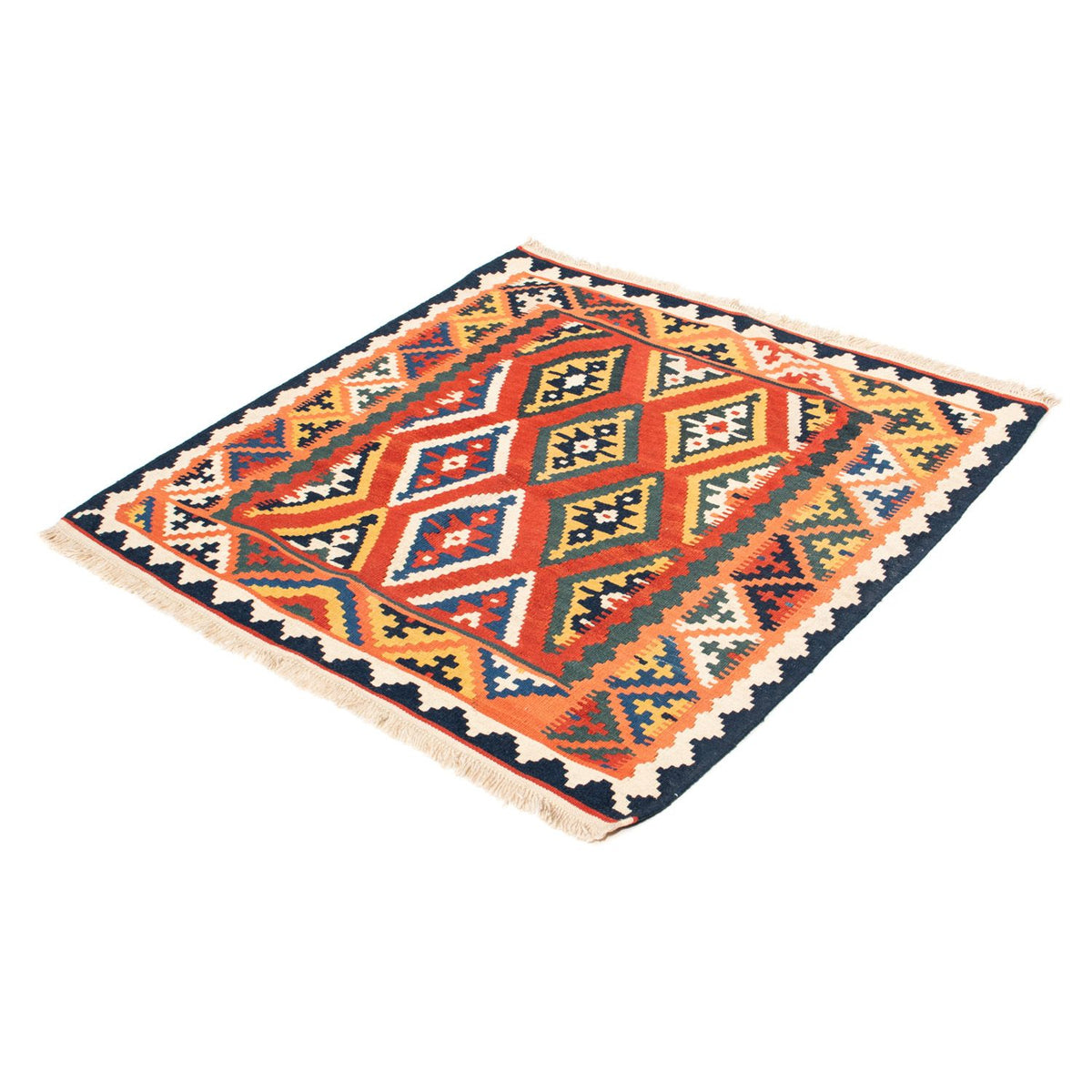 Tappeto Kelim - Orientale quadrato - 108 x 104 cm - arancione