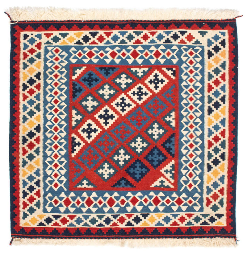 Tappeto Kelim - Orientale quadrato  - 105 x 103 cm - rosso